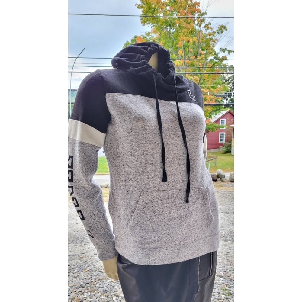 Pink Victoria's Secret Sweatshirt Hoodie, Long Sleeves, Gray/Black, XS - Picture 1 of 11